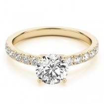 Diamond Single Row Engagement Ring Setting 18k Yellow Gold (0.32ct)