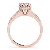 Diamond Twisted Style Engagement Ring Setting 14k Rose Gold (0.18ct)