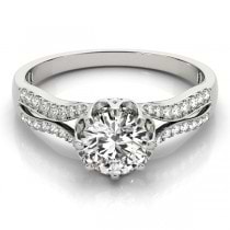 Diamond Twisted Style Engagement Ring Setting 14k White Gold (0.18ct)