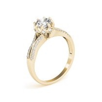 Diamond Twisted Style Engagement Ring Setting 14k Yellow Gold (0.18ct)