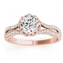 Diamond Twisted Style Engagement Ring Settting 18k Rose Gold (0.18ct)