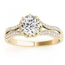 Diamond Twisted Style Engagement Ring Setting 18k Yellow Gold (0.18ct)