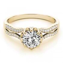 Diamond Twisted Style Engagement Ring Setting 18k Yellow Gold (0.18ct)