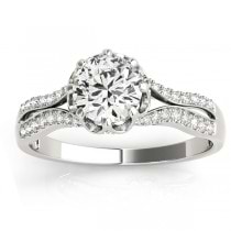 Diamond Twisted Style Engagement Ring Setting Platinum (0.18ct)