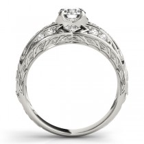 Diamond Art Deco Engagement Ring 18k White Gold (0.73ct)