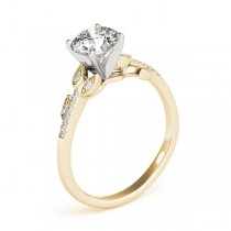Diamond Vine Leaf Engagement Ring Setting 14K Yellow Gold (0.10ct)