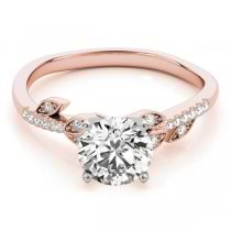 Diamond Vine Leaf Engagement Ring Setting 18K Rose Gold (0.10ct)