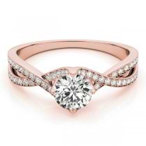 Diamond Bypass Twisted Engagement Ring 14k Rose Gold (0.68ct)