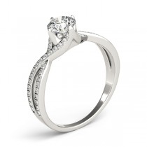 Diamond Bypass Twisted Engagement Ring 14k White Gold (0.68ct)