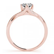 Diamond Bypass Twisted Engagement Ring 18k Rose Gold (0.68ct)