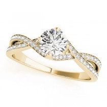 Diamond Bypass Twisted Engagement Ring 18k Yellow Gold (0.68ct)