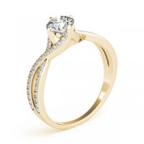 Diamond Bypass Twisted Engagement Ring 18k Yellow Gold (0.68ct)
