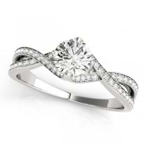 Diamond Bypass Twisted Engagement Ring Platinum (0.68ct)