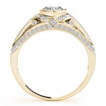 Diamond Bezel Art Nouveau Fashion Band Ring 14k Yellow Gold (1.52ct)
