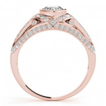 Diamond Bezel Art Nouveau Fashion Band Ring 18k Rose Gold (1.52ct)