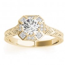 Diamond Antique Style Engagement Ring Setting 18K Yellow Gold (0.21ct)