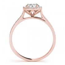 Diamond Halo Engagement Ring 14k Rose Gold (1.29ct)