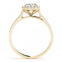 Diamond Halo Engagement Ring 14k Yellow Gold (1.29ct)