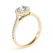 Diamond Halo Engagement Ring 18k Yellow Gold (0.29ct)