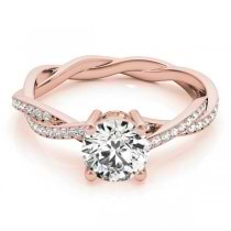 Diamond Twist Sidestone Accented Engagement Ring 14k Rose Gold (1.11ct)