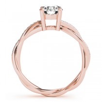 Diamond Twist Sidestone Accented Engagement Ring 14k Rose Gold (1.11ct)