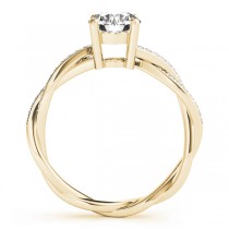 Diamond Twist Sidestone Accented Engagement Ring 14k Yellow Gold (1.11ct)