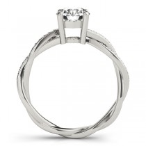 Diamond Twist Sidestone Accented Engagement Ring Palladium (1.11ct)