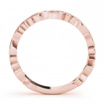 Aquamarine Leaf Fashion Ring Wedding Band 14k Rose Gold (0.05ct)