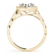 Diamond Accented Halo Engagement Ring Setting 14K Yellow Gold (0.26ct)