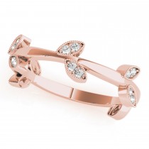 Diamond Leaf Fashion Ring Wedding Band 14k Rose Gold (0.12ct)