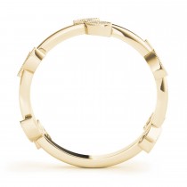 Diamond Leaf Fashion Ring Wedding Band 14k Yellow Gold (0.12ct)