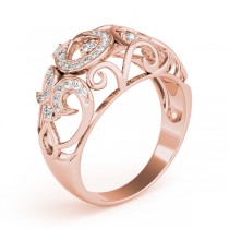 Diamond Spiral Pattern Fashion Ring 14k Rose Gold (0.25ct)