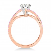 Diamond & Pink Sapphire Bypass Semi-Mount Ring in 14k Rose Gold (0.14ct)