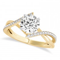 Diamond Bypass Semi-Mount Ring/Wedding Band in 14k Yellow Gold (0.14ct)