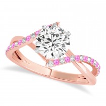 Diamond & Pink Sapphire Bypass Semi-Mount Ring in 18k Rose Gold (0.14ct)