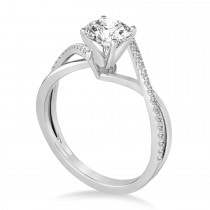 Diamond Bypass Semi-Mount Ring/Wedding Band in 18k White Gold (0.14ct)