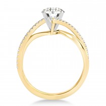 Diamond Bypass Semi-Mount Ring/Wedding Band in 18k Yellow Gold (0.14ct)