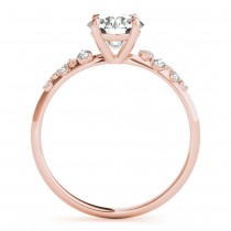 Round Diamond Accented Engagement Ring 14K Rose Gold (1.00ct)