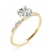 Round Diamond Accented Engagement Ring 18K Yellow Gold (1.00ct)