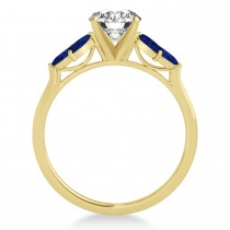 Blue Sapphire Marquise Floral Engagement Ring 14k Yellow Gold (0.50ct)