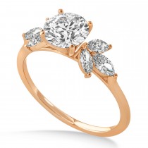Lab Grown Diamond Marquise Floral Engagement Ring 14k Rose Gold (0.50ct)
