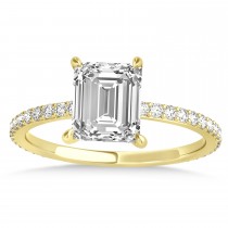 Emerald Diamond Hidden Halo Engagement Ring 14k Yellow Gold (2.93ct)