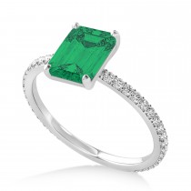 Emerald Emerald & Diamond Hidden Halo Engagement Ring Platinum (2.93ct)