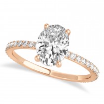 Oval Diamond Hidden Halo Engagement Ring 14k Rose Gold (2.50ct)