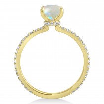 Oval Opal & Diamond Hidden Halo Engagement Ring 18k Yellow Gold (0.76ct)