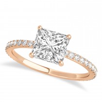 Princess Diamond Hidden Halo Engagement Ring 14k Rose Gold (0.89ct)