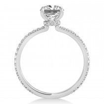 Princess Diamond Hidden Halo Engagement Ring Platinum (0.89ct)