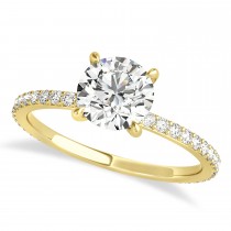 Round Diamond Hidden Halo Engagement Ring 14k Yellow Gold (2.50ct)