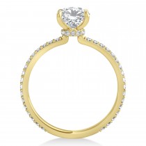 Round Diamond Hidden Halo Engagement Ring 14k Yellow Gold (2.50ct)