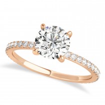 Round Lab Grown Diamond Hidden Halo Engagement Ring 18k Rose Gold (2.50ct)